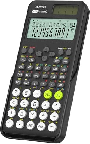 Wissenschaftlicher Taschenrechner für Studenten, ROATEE 2-zeiliges Display, wissenschaftlicher Taschenrechner mit 401 Funktionen, Desktop-Mathematikrechner für Schule, Schwarz