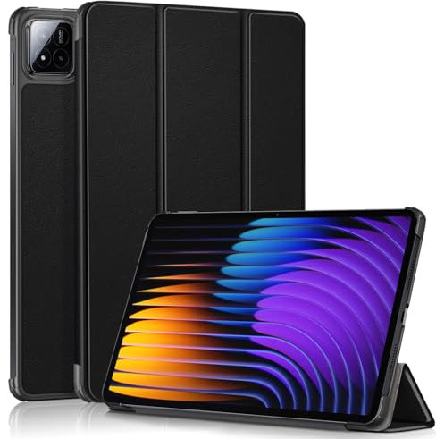 TOPCASE Custodia per Xiaomi Pad 7/Pad 7 Pro 11.2 Pollici 2024, Ultra Sottile Custodia con Supporto Funzione e Auto-Sonno/Stela,Nero