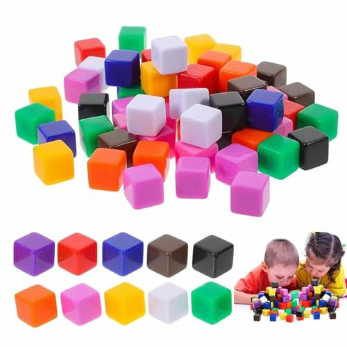 CZAYEFNH 60er-Pack 16 mm Leere Acryl-Würfel in Multi-Farben - Mini DIY Spielwürfel mit Aufbewahrungstasche für Brettspiele und Lernwerkzeuge
