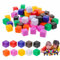 60er-Pack 16 mm Leere Acryl-Würfel in Multi-Farben - Mini DIY Spielwürfel mit Aufbewahrungstasche für Brettspiele und Lernwerkzeuge