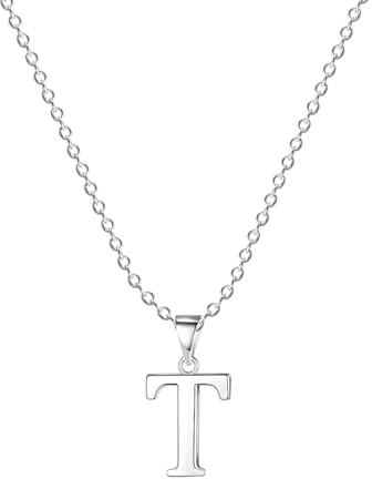Jokmeo 925 Sterlingsilber Halskette mit Anfangsbuchstabe T, eine feine silberne Buchstabenanhängerhalskette, ideal für den täglichen Tragen von Frauen.