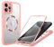 SLWYF Kompatibel mit iPhone 13 Pro Max Hülle, 360 Grad vollschutz Handyhülle Rugged Schutzhülle mit eingebautem Displayschutz, Stoßfest Kratzfest Magnetisch Handyhülle Case, Rosa