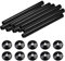 10pcs Radiator Pipe Covers 200mm x 15mm, 10pcs 15mm Pipe Collars Radiator Sleeves Snap On Radiator Caps (Black)