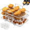 LEKEFETO Airfryer Accessoires pour friteuse à air chaud à 3 étages pour Ninja Foodi Dual Zone AF300EU/ AF400EU, Air Fryer Rack multifonction, accessoire de friteuse à air chaud, pour Ninja Foodi Dual