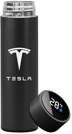 LVIPP Smart Thermos Cup, für Tesla Model 3 Model X Model Y Model S, Auto Thermosflasche LED Digitale Temperaturanzeige Thermoskanne
