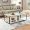 [en.casa] Couchtisch Kolta 120x60x43 cm Marmoroptik, Weiß Sofatisch mit untere Ablagefläche Wohnzimmertisch mit Stauraum