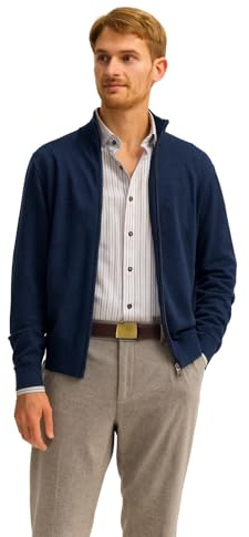 bugatti Herren Strickjacke 7600-85510D | Regular Fit Baumwolle Reißverschluss Stehkragen
