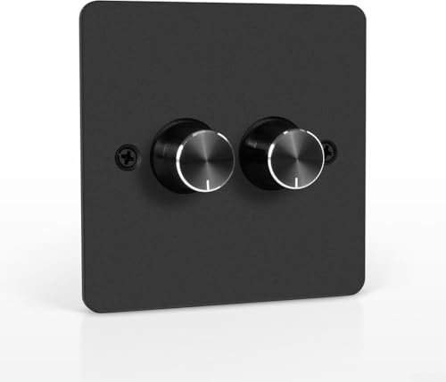 ZiStarlilife LED Dimmer Switch DC 12V-24V 120W 2 Gang Push Button Control, With Rotary Brightness Adjustment, For RV Caravan Boat Marine Lighting(RV dimmer)