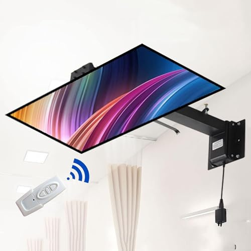 Electric TV Ceiling Mount - Adjustable LCD TV Stand with Remote Control, Auto-Lifting Wall Mount for 32-65 Inch TVs, Height Adjustable, Ideal for Home Theater and Space Saving