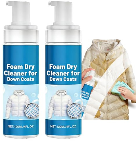 dry cleaning at home,down jacket detergent,down detergent for puffer jackets,down there wipes,stain remover spray,free cleaning solution，Wash-free fabric spray foam， No-rinse cleaning foam (2 pcs)