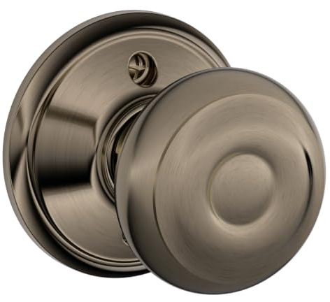 SCHLAGE Georgian Non-Turning Dummy Door Knob, Trim, Antique Pewter