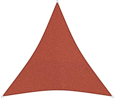 sunprotect 83215 Professional Sonnensegel, 5 x 5 x 5 m, Dreieck, Wind- & wasserdurchlässig, rot