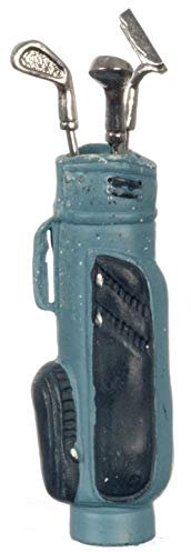Puppenhaus Golftasche mit Golfschläger Blau Miniatur 1:12 Hall Outdoor Zubehör