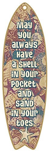 Sommer Surfbrett Plakette PVC Schild 12,7 x 40,6 cm Sand and Shells