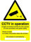 Seco Warning CCTV Cameras in Constant Operation Sign, 150mm x 200mm - 1mm Semi Rigid Plastic, Yellow