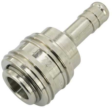 Fittingstore - Druckluftkupplung NW 7,2 mit Schlauchtülle Standard Schnellkupplung (Messing vernickelt - 10 mm)