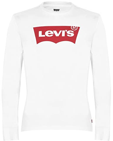 Levi's Men's Long-Sleeve Standard Graphic Tee T-Shirt, White, M