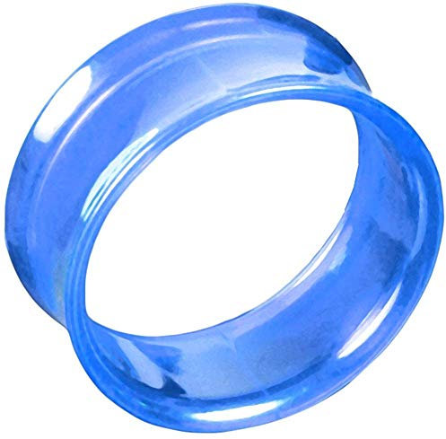 viva-adorno® 1 Stück Double Flared Flesh Tunnel Plug Tube Tunnel ohne Gewinde Kunststoff Acryl Größe 4-16mm Z159, blau 5mm