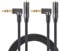 CableCreation 3.5mm Headphone Extension Cable, Right Angle 3.5mm Male to Female Audio Stereo Cable with Silver-Plating Copper Compatible with iPhones, iPad, Beats, PS4 Headset, 2-Pack,3FT/90CM