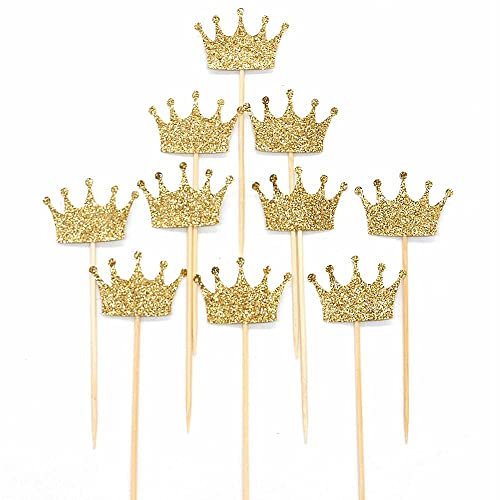 Perfeclan 20stk. Krone Picks Topper Aufsatz Stecker Zahnstocher für Kuchen Cupcake Torten usw.