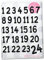Bügelbild Adventkalender Zahlen 1-24 Flockfolie Aufbügler Applikationen Bügelsticker für Stoffe Textilien Kinder zum Aufbügeln Flicken, Farbe:schwarz