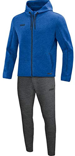 JAKO Herren Jogginganzug Premium Basics mit Kapuze, royal meliert, M, M9729