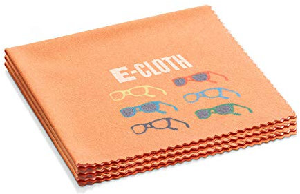 E-Cloth Glasses Cloth, Premium Microfiber Cleaning Cloth, Ideal Eyeglass and Lens Cleaner, Washable and Reusable, 100 Wash Guarantee, 3 Pack