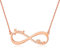 Custom4U Collier Femme Amitié Infini Or Rose Personnalisé 2 Prénoms Pendentif Couple Nom à Graver Bijoux Personnalisable Cadeau Anniversaire Femme Fille