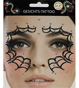 Gesichts Tattoo Spinnennetz Halloween Karneval (spinnennetz)
