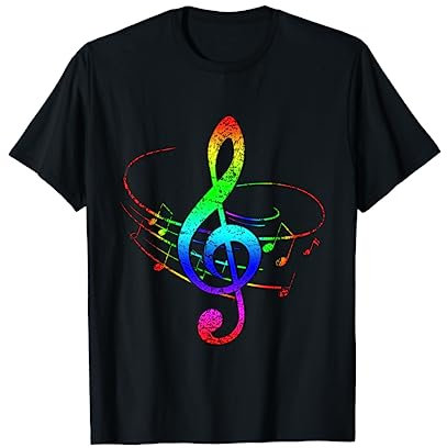 Regenbogen Notenschlüssel T-Shirt