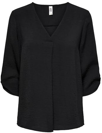 JDY Damen JDYDIVYA 3/4 TOP WVN NOOS T-Shirt, Schwarz, 36