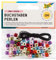 folia 33913 - Eckige Buchstaben Perlen, 100 Stück, farbig sortiert, je ca. 6 x 6 mm groß, mit Loch zum Auffädeln, inkl. ca. 1 m Gummiband, ideal für Ketten, Armbänder und andere Schmuckstücke