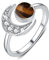 Tigerauge Ring 925 Sterling Silber Mond Ring Verstellbar für Damen Tigerauge Schmuck Ring Tigerauge Braun Stein Valentinstag Geschenke für Frau Mama Großmutter Freundin
