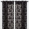 Chanasya Gardinen aus schwarzem Samt, durchscheinend, 213 cm Paneele – klassisch elegant strukturierte Vintage-Ösen-Vorhang Lichtfilterung für Wohnzimmer, Küche – Lichtfilterung, 2-teiliges Set