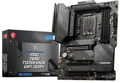 MSI MAG Z690 TOMAHAWK WIFI DDR4 Gaming Mainboard ATX, unterstützt Intel Core Prozessoren 12. Generation, LGA 1700,16 Duet Rail VRM 70A, Memory Boost 5200MHz/OC, 1 x PCIe 5.0 x16, 3 x M.2 Gen4, Wi-Fi 6