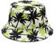 Quanhaigou Bucket Hat for Men Women,Packable Reversible Printed Sun Hats,Fisherman Outdoor Summer Travel Hiking Beach Caps, Palm Tree, One Size