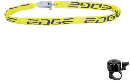Edge Kettenschloss Yellow Chain Fahrradschloss Schloss Ø 6 mm x 90 cm gelb inkl. Fahrradklingel