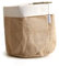 Cesta para plantas, maceta de almacenamiento, yute natural con borde de lino, diámetro 20 cm, altura 20 cm