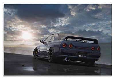 Auto-Poster JDM, Nissan Gtr R32, dekoratives Gemälde, Leinwand, Wandkunst, Wohnzimmer, Poster, Schlafzimmer, Gemälde, 40 x 60 cm