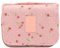 Trousse de toilette de voyage avec compartiment PATILWON - Organiseur de maquillage pour femmes et filles - À suspendre - Imperméable et pliable, Rose, cerise, Organiseur de sac