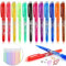 JOLIGAEA Set di Penne a Gel Cancellabili 12 Colori, Con 12 Ricariche, Roller 0,5 MM per Cancelleria Scuola Ufficio Famiglia