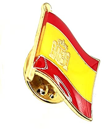 Insignia de pin de país esmaltado de metal con bandera española de España