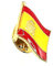 Insignia de pin de país esmaltado de metal con bandera española de España