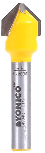 YONICO V Groove Flat Bottom Router Bit 90 Degree X 1/2-Inch Diameter 1/4-Inch Shank 14904q