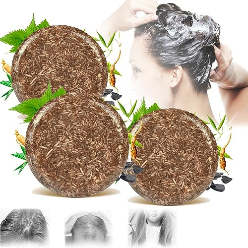 Harishow Shampoo Bar, Harishow Regrowing Hair Shampoo Soap, Harishow Hair Shampoo, Harishow Shampoo Soap, Hair Darkening Shampoo Bar for Hair Growth Darkening Moisture & Shine (3 Pcs)