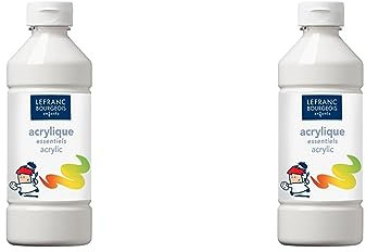 Lefranc Bourgeois - Pintura acrílica líquida, 500 ml, Color Blanco (Paquete de 2)