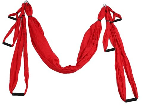 gernie Columpio de Yoga Aéreo, Anti Gravedad Techo Colgante Hamaca de Yoga oscilación Trapecio extensión Altura Ajustable Yoga Sling Ejercicios de inversión para Interior Exterior (Rojo)