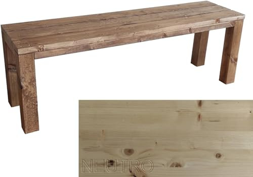 TOTAL WOOD 2012 Gartenbank Sitzbank Holzbank parkbank terrassenmobel für Innen und Außen geeignet Nach Maß verfügbar (Classic imp) (NEUTRAL, 120X38.5X50)