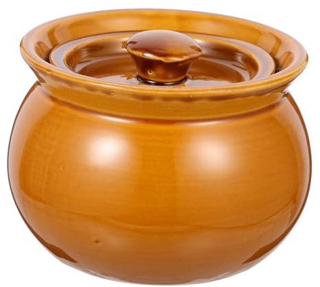 NAMOARLY Crock Chinese Small Stew Pot Mini Cocotte with Lid Japanese Clay Pot Cooking Soup Cookware Clay Cooking Pot Food Storage Jar Hot Pot Casserole Stewpot Slow Rural Ceramics Stone Pot