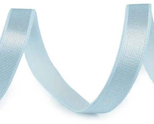 maDDma Meterware Satin-Gummiband BH-Trägerband ab 1m x 10mm Wäschegummi Seidenglanz, Farbe:hellblau